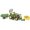 Bruder 09824 bworld John Deere Lawn Tractor w Trailer and Gardener