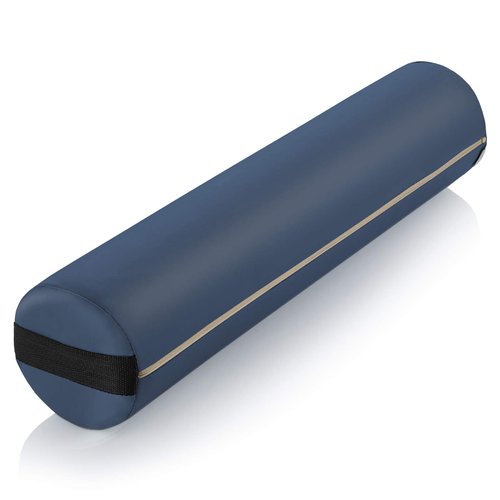 Saloniture Full Round Massage Table Bolster Pillow Pad - 26 x 6 Inch - Blue