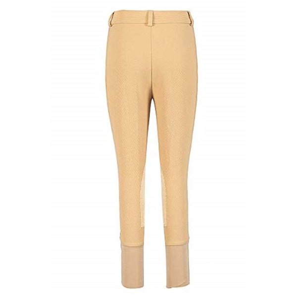 TuffRider Kid's Ribb Knee Patch Breeches, Light Tan, 12