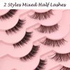 14 Pairs Half Lashes Natural Look with Clear Band Cat-Eye Lashes Wispy Fluffy Accent False Eyelashes, 2 Styles Mixed 3/4 Corner Lashes Reusable Soft DIY Cluster Lashes Pack by Heracks(38+62)