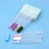 50 PCS Empty long slim 15ml squeeze pink lip gloss tubes lip oil sofe lipgloss tubes (pink lid)