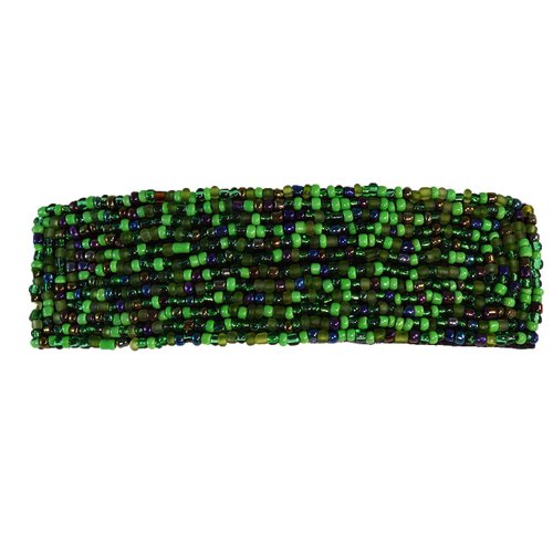 Jungle Green Hair Clip Barrette Modern Seed Beaded French Accessory Authentic Handmade