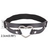 FM FM42 White PU Simulated Leather Women's Gothic Double Straps Heart O Ring Leg Thigh Elastic Garter Belt, One Pair