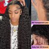 26 Inch Deep Wave Lace Front Wigs Human Hair 13x4 HD Lace Front Wigs Human Hair Pre Plucked 180% Density Deep Curly Human Hair Wig Wet and Wavy Glueless Frontal Human Hair Lace Front Wigs for Women