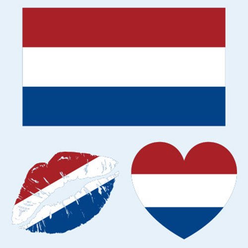 Netherlands Flag Tattoos, 30 Sheets Netherlands Flag Temporary Face Tattoos Stickers, 90 Pcs Waterproof Sweat National Flag Removable Fake Tattoos