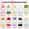 Pjordo Jelly Mask for Facials Professional,10 Pack Jelly Mask Powder with Face Mask Mixing Bowl Set, Peel Off Hydrojelly Mask, Modeling Rubber Mask for Hydrating, Nourishing & Soothing