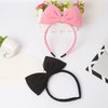 Pluzmecalm 1Pc Pink Halloween Bow Headband Bowknot Hair Hoops Bands Headpiece Hairband Women Christmas Birthday Party Decorations Accessories Easy to Wear,Hats and Caps