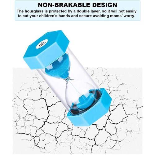 Sand Timer 2 Minute Hourglass Timer： Colorful Sand Clock 2 Minute, Small Blue Sand Watch 2 Minute, Plastic Hour Glass Sandglass Timer for Kids, Games, Decorative, Classroom, Kitchen,Toothbrush Timer