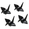 Happy Sales HSCRCRN4BK, set of 4 Black Porcelain Crane Rests/Chopstick Rest set