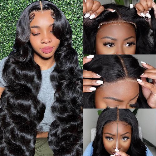 SAKALAKA 5x4 Body Wave Lace Front Wigs Human Hair Pre Plucked Glueless Wigs Human Hair 180% Density Body Wave HD Transparent Lace Closure Wigs Human Hair Lace Front Wigs for Women
