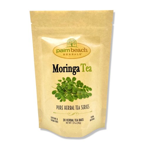 Moringa Tea - Pure Herbal Tea Series by Palm Beach Herbals (30 Tea Bags) 100% Natural