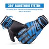 Malker Soccer Goalie Gloves Goalkeeper Gloves with Fingersave and Double Wrist Protection, Strong Grip Goalkeeper Gloves for Youth&Adult Size 8 (Black)