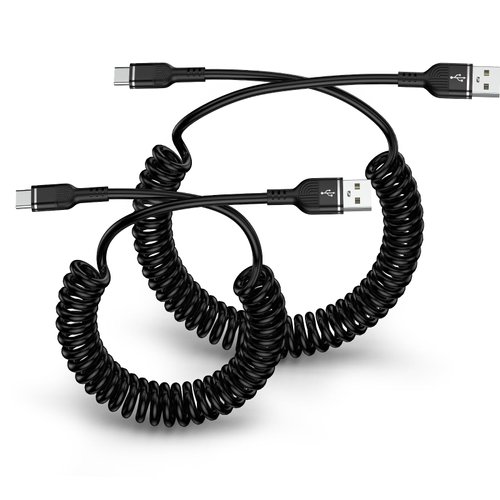 Type C Charger Coiled USB C Cable Fast Charging for Google Pixel 9 Pro/9 Pro XL/9/9 Pro Fold, 8/7/6 Pro, 8A/7A/6A, Moto Razr 50 Ultra Edge 2024 X50 Ultra, 3+5FT Retractable Car Android USB C to A Cord