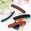 Ahoney 4Pcs Hair Barrettes for Women Hair Clips for Thin Hair 3.6'' Flat Hair Clip Hair Pins Banana Clips Hair French Styling Hair Accessories for Women Gifts (Black/Brown/Red/Green)