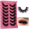 Mink Lashes Fluffy 8D False Eyelashes Wispy Eye Lashes Cat-Eye Long 18 MM Dramatic FANXITON 7 Pairs Pack Volume Thick Faux Mink Lashes Multipack