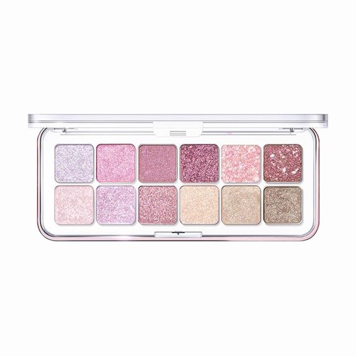 GHFCZOO 12-Color Pink Rose Red Glitter Eyeshadow Palette – Versatile Day-to-Night Looks, Blendable, Long-Lasting, Highly Pigmented Light & Glitter Shades