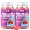 2 Pack Magnesium L-Threonate Gummies 1000mg - Supplement for Kids & Adults, Muscle & Nervous System Support, Non-GMO, Sugar-Free, Raspberry Flavor, 120 Gummies