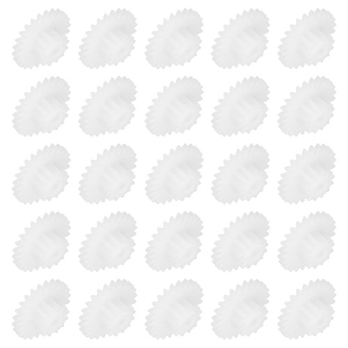 MECCANIXITY 30Pcs Plastic Gears 24 Teeth Plastic Double Gears Model 24122BA Reduction Gear for RC Car Model DIY Robot,White Module 0.5
