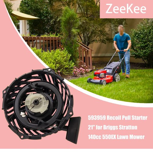 ZeeKee 593959 Recoil Pull Starter for Yard Machines 21'' 140cc 550EX Lawn Mower Complatiple with Briggs Stratton 140cc 550 EX 591139 593961 590588 Cover Diameter 6 3/4 inches