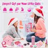Hohosunlar Kids Pretend Play Little Girl Purse Accessories, Princess Toy Cell Phone w/ Light & Sound, Fake Makeup, Wallet, Keys, Credit Card, Play Water Bottle Christmas Birthday Gift Toys for Girls