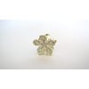 Small mini gold metal clear crystal flower hair claw clip