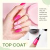 MEFA 2 Pcs 15ml Gel Top Coat and Base Coat Set, No Wipe Gel Nail Polish Base and Top Coat, Long Lasting Glossy Shine Effect Soak Off LED Nail Lamp Gel Top Base Coat Nail Art DIY Manicure Holiday Gifts
