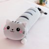 NatureMan Long Cat Plush Body Pillow, 25 Inches Cute Cat Plush Pillow, Kawaii Long Cat Stuffed Animal,Soft Cat Stuffed Animals Sleeping Body Pillow Gift for Kids and Girlfriend (Gray)