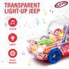 Playee SUV Bump and Go Off Road Vehicle with Moving Gears – Light Up Transparent Toy with Music and LED Lights – 8 Inch Sensory Toy for Toddlers and Kids – Birthday Gift Idea