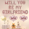 2 Set 42Pcs Rose Gold Will You Be My Girlfriend Letter Balloons 16in Balloon Foil Letter Decorations Party Decor Rose Gold Letter Balloons Will You Be My Girlfriend Party Supplies