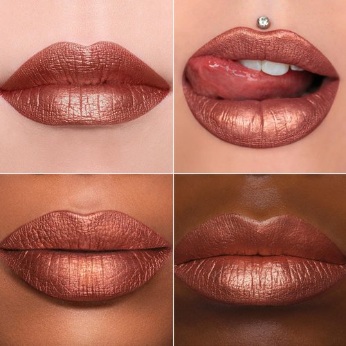 MAKI YIKA Metallic Lipsticks Long Lasting Brown Lipstick for Women, High Shine Glitter Lipstick No Smudge Transferproof Full-Coverage Liquid Lip Gloss (BR09 Celebration)