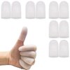 Kris-kikomy Gel Finger Protectors Finger Caps Silicone Fingertips Protection - Finger Cots Great for Trigger Finger, Finger Arthritis, Finger Cracking and Other Finger Pain Relief (Medium)