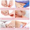 White French Tip Press on Toenails Short Square Fake Toe nails Nude Full Cover Glue on Toe Nails White Nail Tip False Nails with Designs Summer Acrylic Toe Nails for Women Girls Manicure 24Pcs