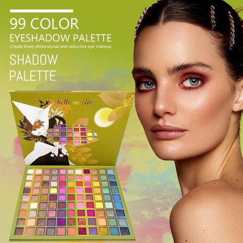 VERONNI 99 Colors Eyeshadow Palette, Big Colorful Eyeshadow Palette, Professional Matte Glitter Makeup Pallet, Raibow Powder Long Lasting Eye Shadow