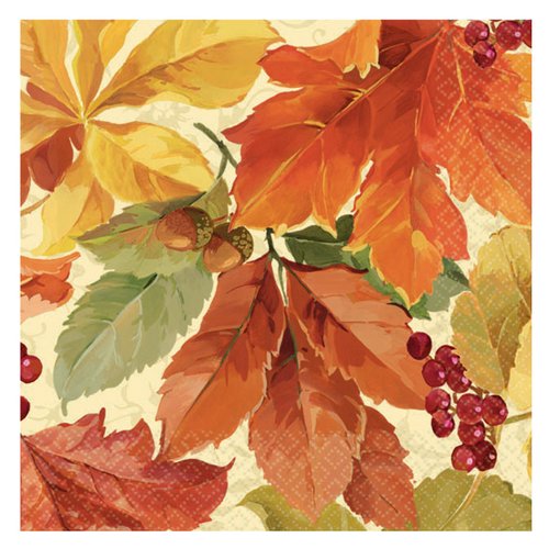 Elegant Leaves Beverage Napkins Party Accessory