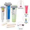 calary 6pcs Toothpaste Tube Squeezer Dispenser 3 Sizes Plastic Rolling Toothpaste Clip for Bathroom（Gray, White）