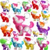 HOZKEAP 100 Packs Bulk Dog Mini pop Fidget Keychain Gifts for Boys and Girls Kids Birthday Party Favors Supplies and Classroom student Prize