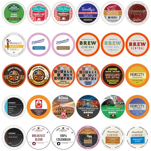 Crazy Cups Variety Pack Sampler, Assorted Single Serve Coffee Pods, Premium Coffee, 30 Count