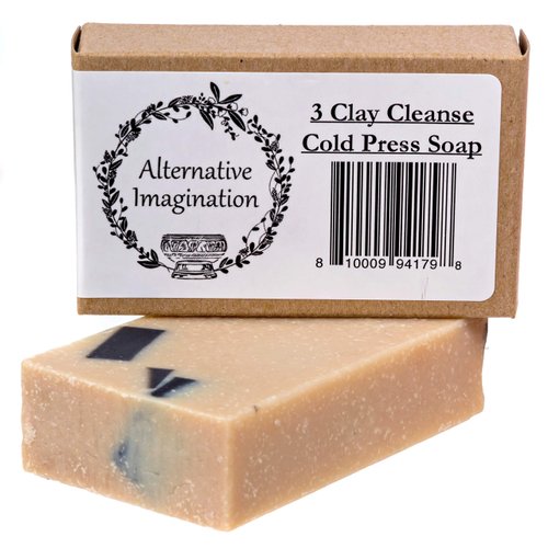 Cleansing Clay Bar Soap - All Natural Bar Soap with Natural Ingredients, Essential Oils, Rhassoul Clay, Moroccan Clay, Dead Sea Clay. Light Scent (1 Bar)