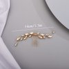 Chargances Bridal Rhinestone Hair Comb Wedding Crystal Hair Vine Comb Vintage Handmade Hair Accessories for Bridesmaid Prom Flower Girls (Champagne)
