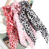 3 PCS Bow Hair Scarf Scruncheis for Women - Leopard Long Ribbon Ponytail Holder Hair Ties Elastic Bands Hair Accessories for Girl