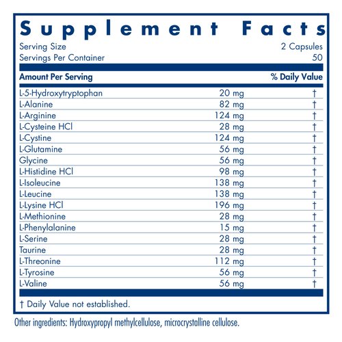 Allergy Research Group Free Aminos Supplement - Free Form Amino Acids, Essential Amino Acids Complex, Lean Muscle Mass Support, Allergen-Free, Digestion-Free, Vegetarian Capsules - 100 Count