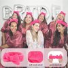 WHAVEL 9 Pack Hot Pink Spa Headband for Washing Face, Makeup Headband Skincare Face Wash Headband Facial Headband Soft Fluffy Headband Bachelorette Spa Party Favors (F. Hot pink)