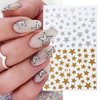 Stars Nail Art Stickers 3D Star Glitter Nail Design Decals Black White Gold Sliver Pink Red Stars Nail Stickers for Nail Art Supplies Independence Day Stars Charms Stickers for Nail Decoration-10 Pcs