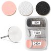 ERUIKA 60pcs Sanding Paper Discs with 25mm Metal Nail Drill Bits,#80#150#240 Grits for Manicure Pedicure,Nail Drill Foot Files Electric Remover Dead Skin Callus Tool (Black/White/Pink)