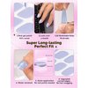 MelodySusie Semi Cured Gel Nail Strips,Misty Blue- Works with Any Nail Lamps, Salon-Quality, Long Lasting, Easy to Apply & Remove - Includes 30Pcs, Free Stickers, 2 Prep Pads, Nail File & Wooden Stick