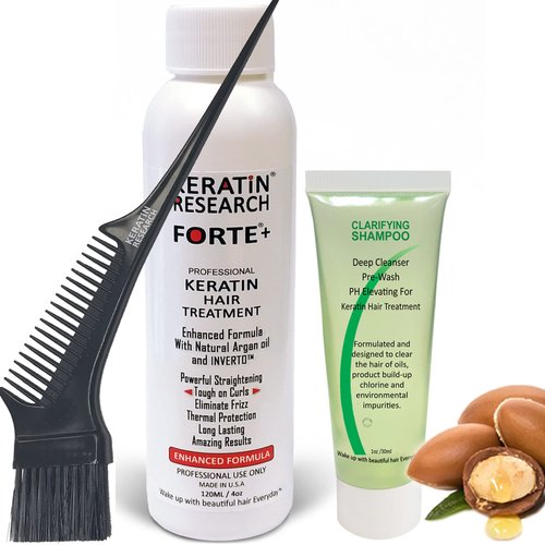 Forte Plus Extra Strength Brazilian Keratin Hair Treatment Professional 120ml Bottle with free Br...