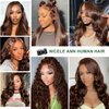 Nicele Ann Chocolate Brown Lace Front Wigs Human Hair 13x4 180 Density Body Wave Lace Frontal Human Hair Wigs Pre Plucked with Baby Hair Hairline (26 Inch, 4# Brown 13x4 Body Wave)