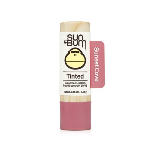 Sun Bum Tinted Lip Balm Sunset Cove | SPF 15 | UVA / UVB Broad Spectrum Protection | Sensitive Skin Safe | Hypoallergenic, Paraben Free | Ozybenzone Free | 0.15 Oz