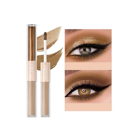 ELSOGO Liquid eyeshadow, dual-ended matte glitter 2-in-1 eyeshadow, long-lasting waterproof metallic liquid eyeshadow, velvet matte cream eyeshadow, shimmering shimmer eyeshadow makeup (03#)