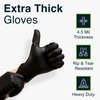 Disposable Black Nitrile Gloves Small 100 Count - Extra Thick 4.5 Mil - Powder and Latex Free Rubber Gloves - Surgical Medical Exam Gloves - Food Safe Cooking Gloves